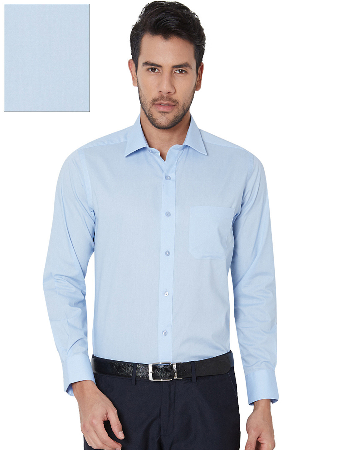

Peter England Men Blue Nuvo Regular Fit Formal Shirt