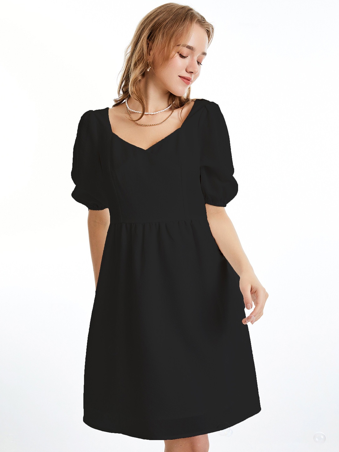 

URBANIC Black A-Line Dress