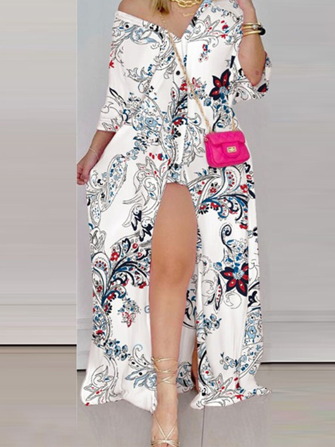 

URBANIC Black Floral Maxi Dress