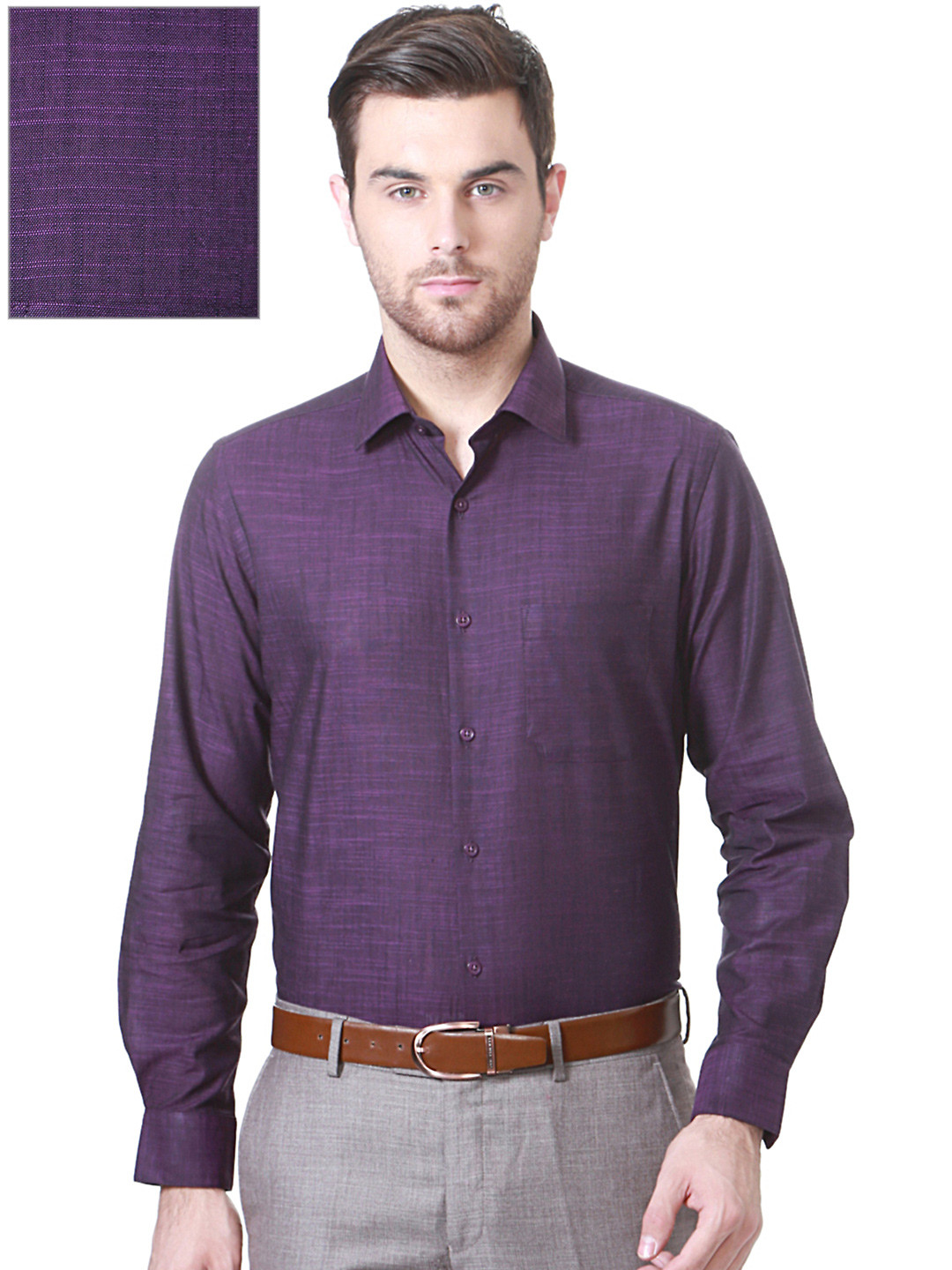 

Peter England Men Purple Nuvo Regular Fit Solid Formal Shirt
