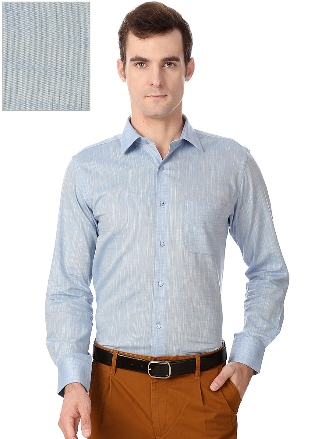 

Peter England Men Blue Slim Fit Solid Formal Shirt