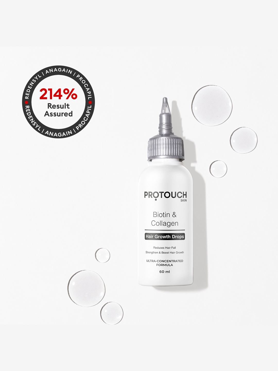 

PROTOUCH Ultra Concentrated Hair Growth Serum with Redensyl & Anagain - 60 ml, White