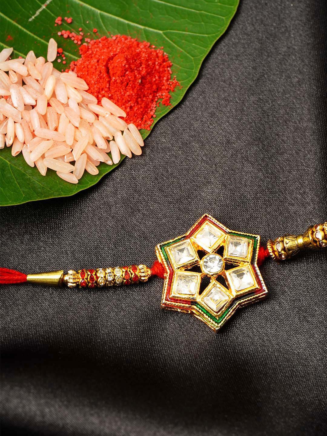 

Urmika Men Gold-Toned Designed Rakhi