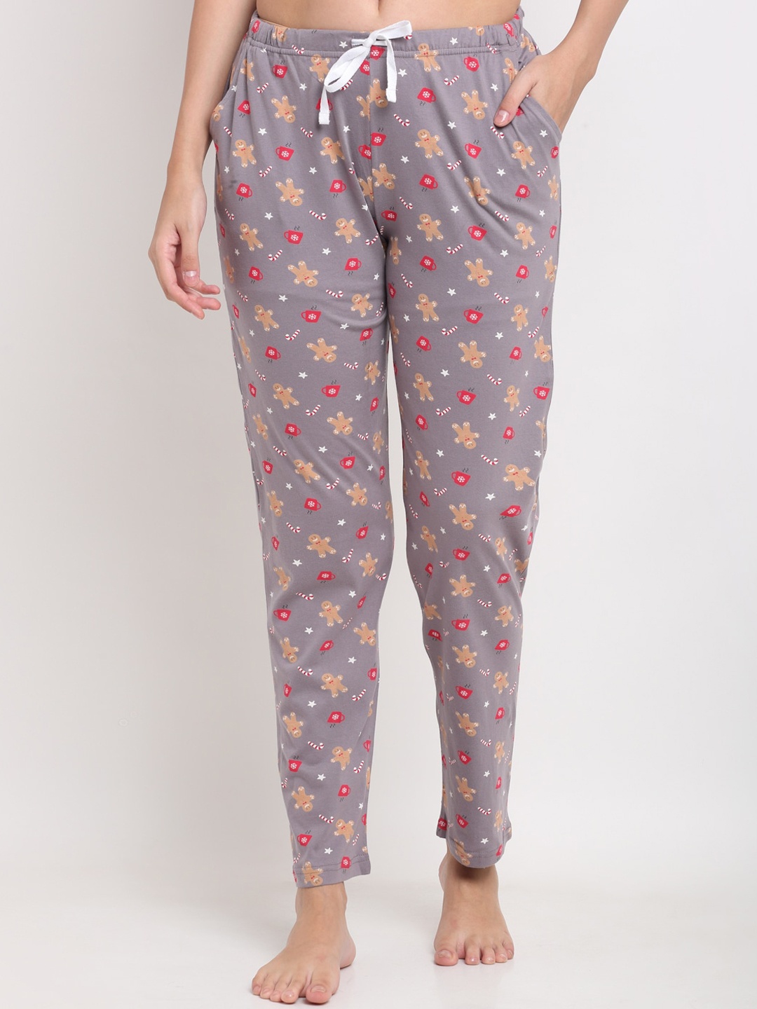 

Kanvin Women Grey Printed Lounge Pants