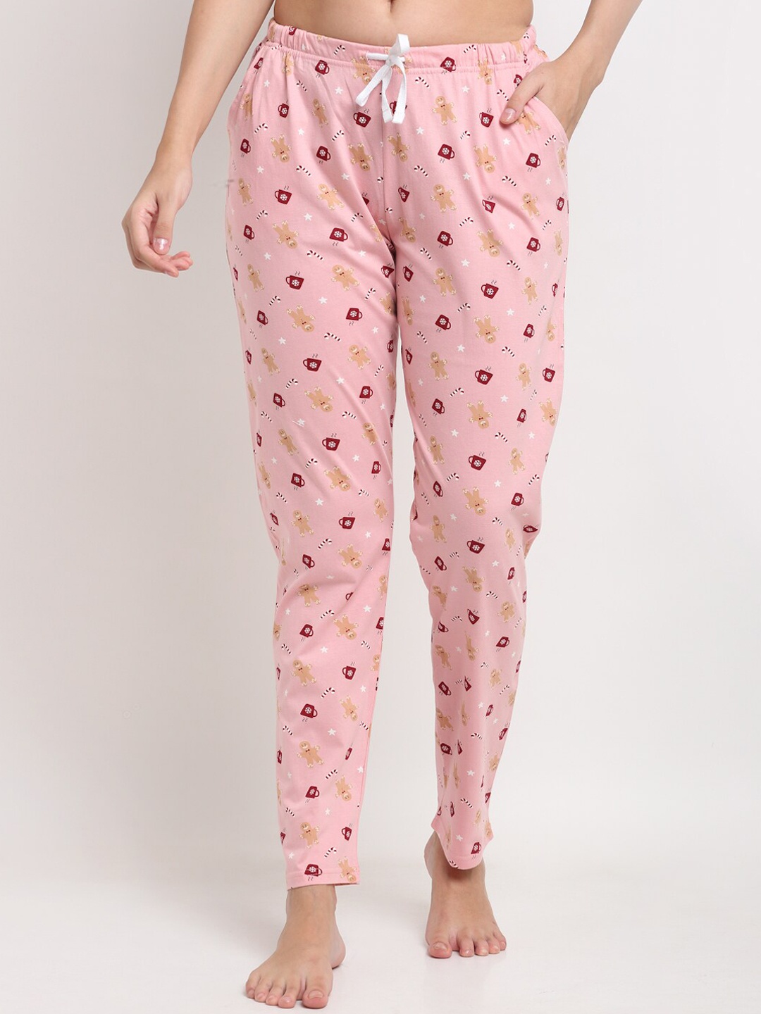 

Kanvin Women Pink Printed Lounge Pants