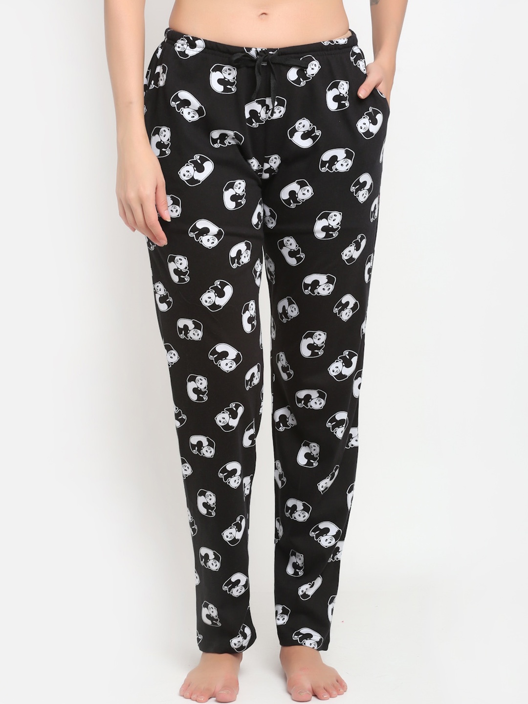 

Kanvin Women Black Printed Lounge Pants