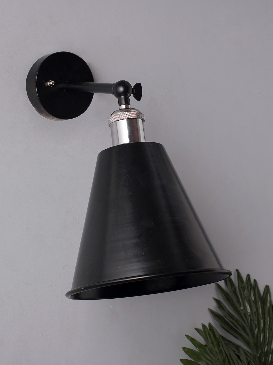 

Homesake Black Solid Guard Cone Metal Swing Wall Lamp