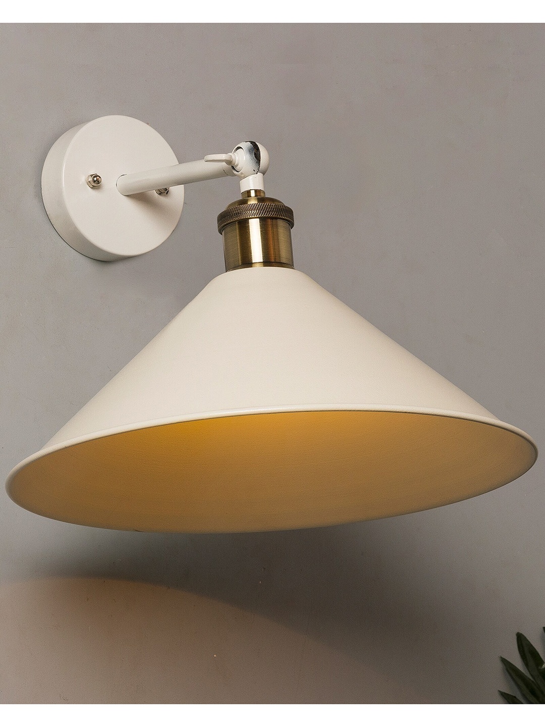 

Homesake White Solid Barn Cone Metal Swing Wall Lamp