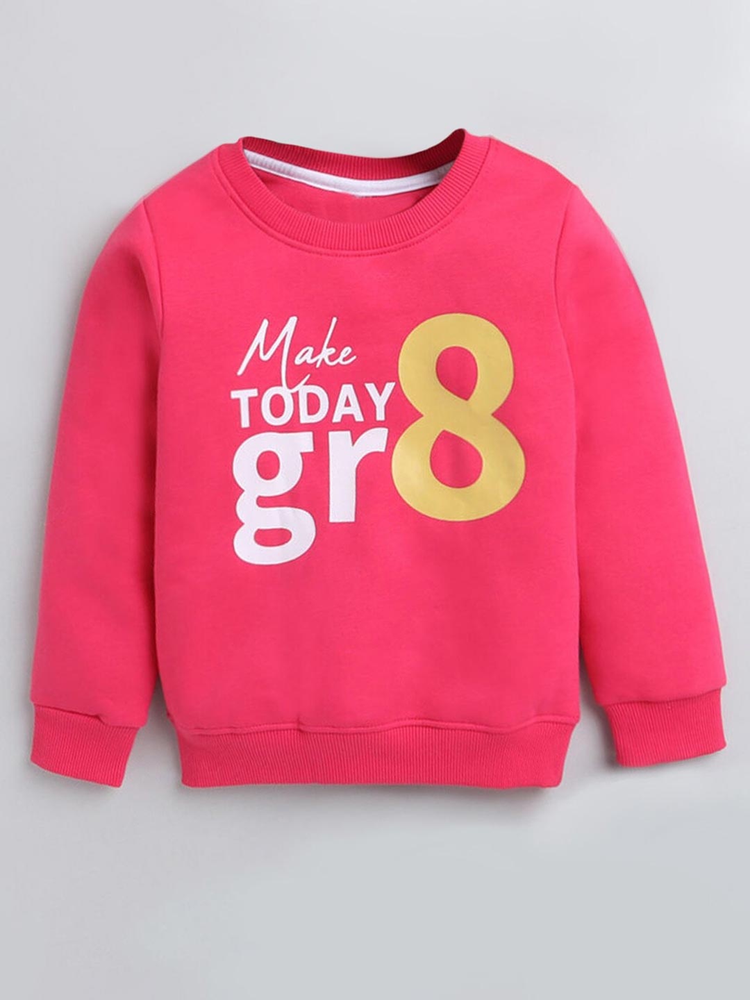 

Hopscotch Girls Pink Printed Sweatshirt