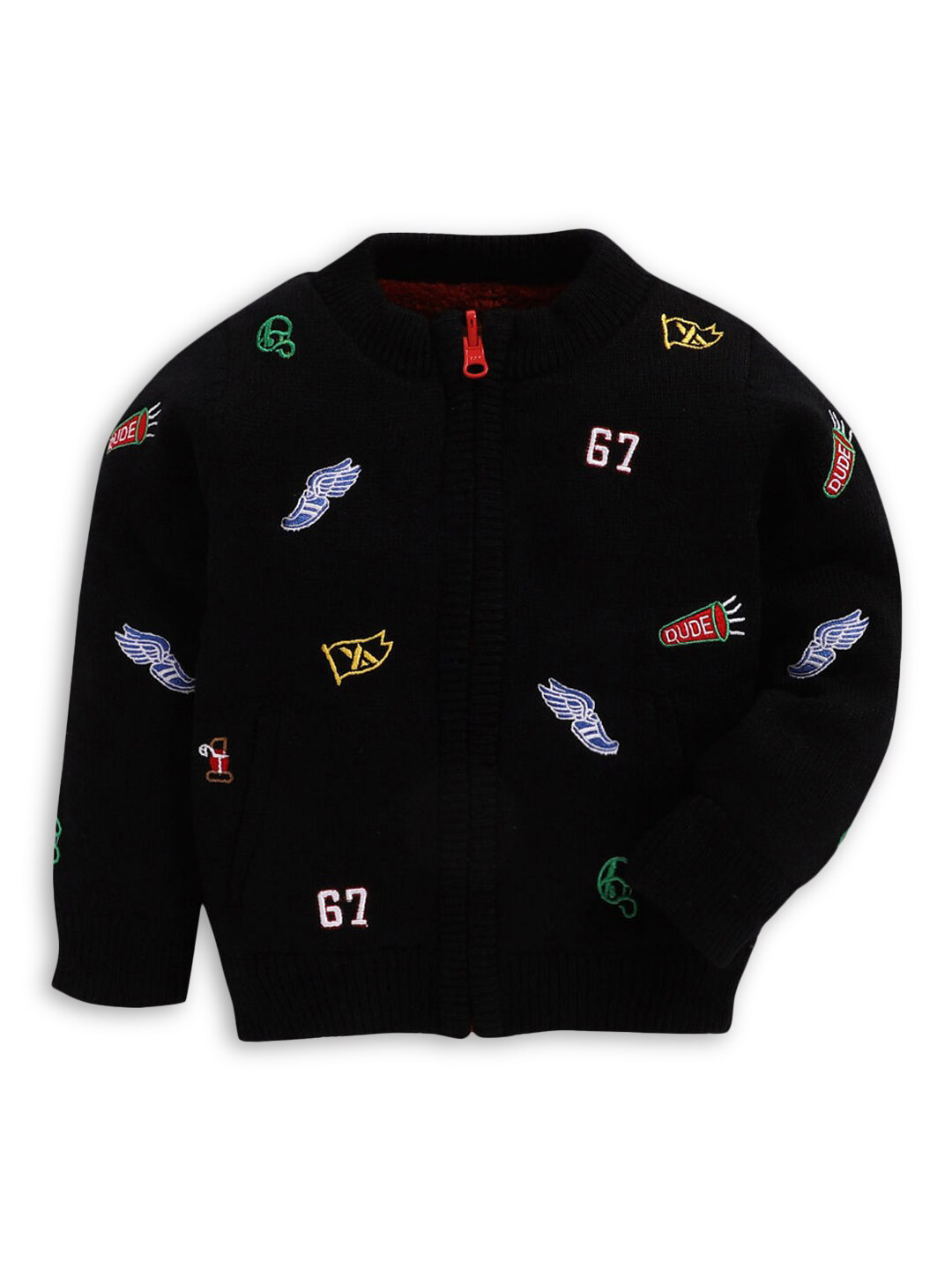 

Hopscotch Boys Black & White Printed Cardigan