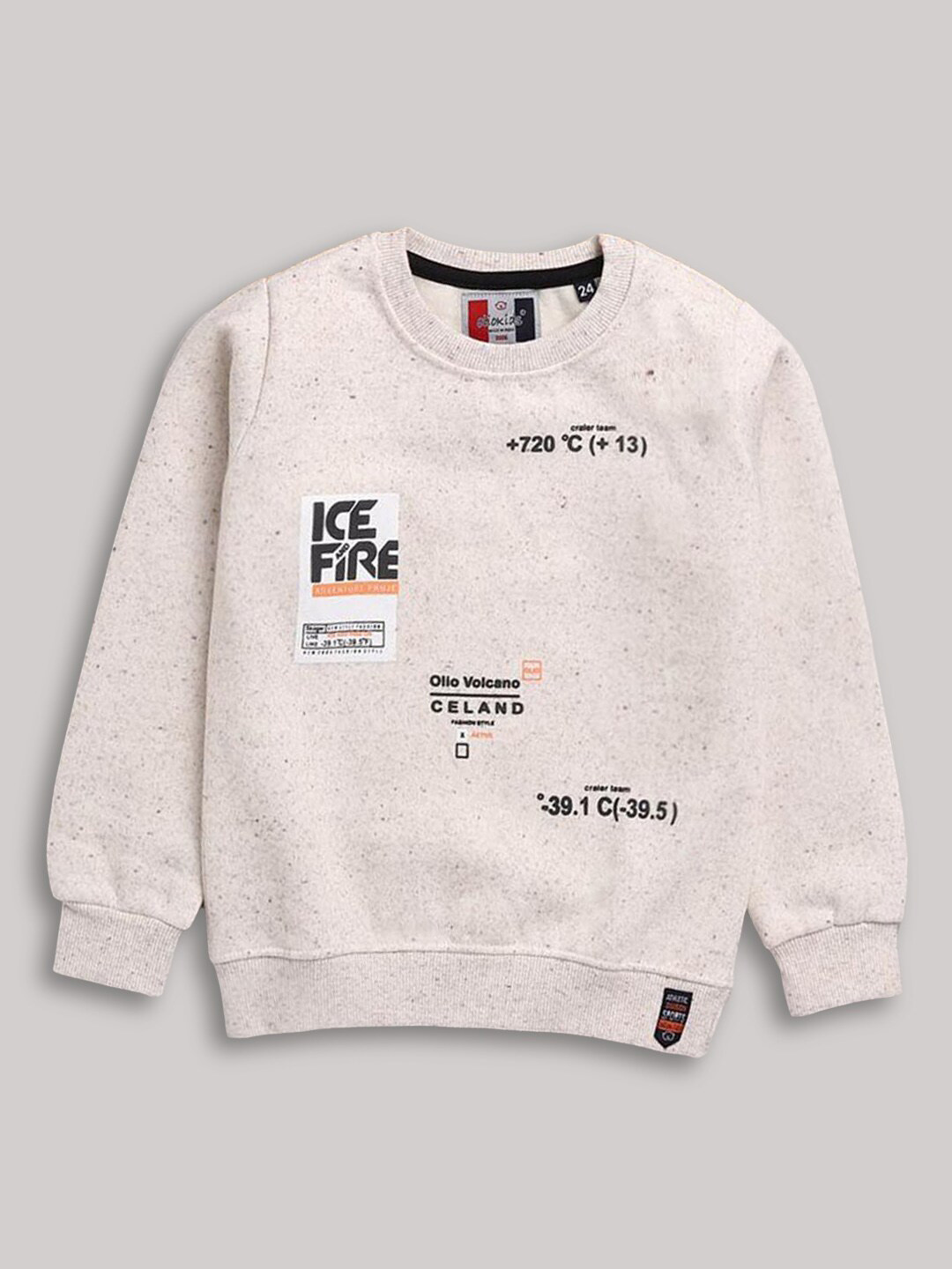 

Hopscotch Boys Orange Printed Sweatshirt