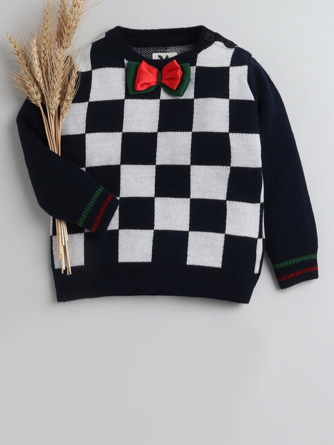 

Hopscotch Boys Navy Blue & White Checked Pullover
