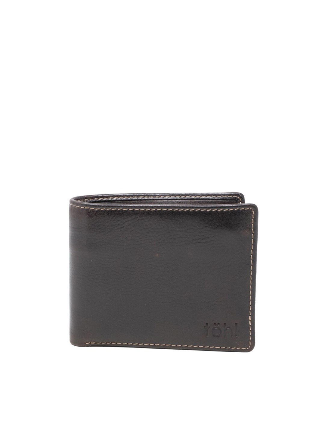 

tohl Men Brown Leather Two Fold Wallet