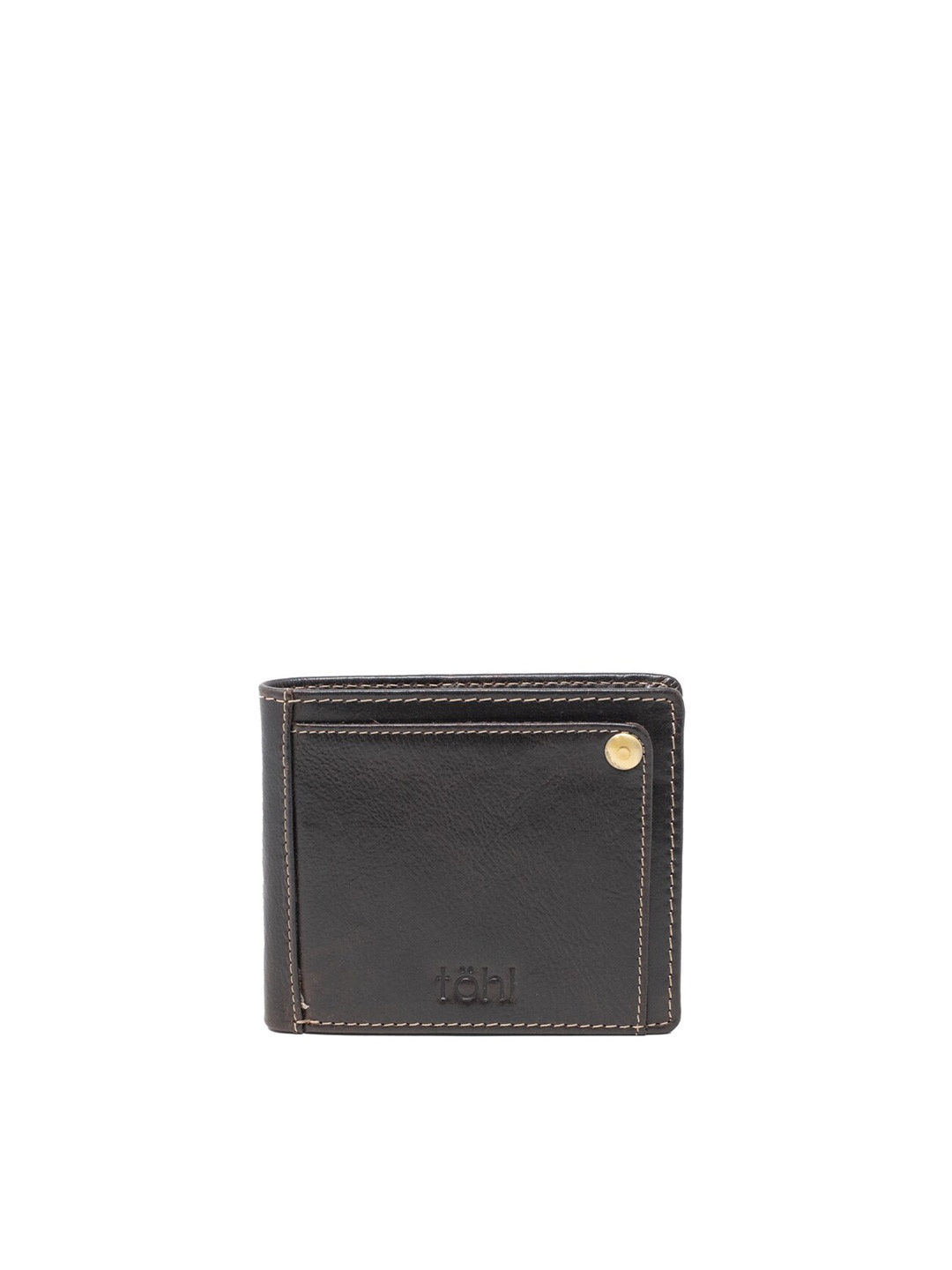 

tohl Men Brown Leather Two Fold Wallet