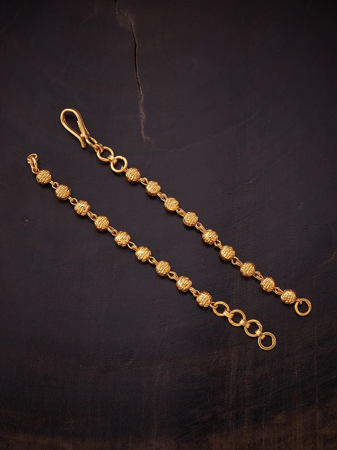 

Kushals Fashion Jewellery 92.5 Silver Gold-Toned Silver Gold-Plated Temple Chain