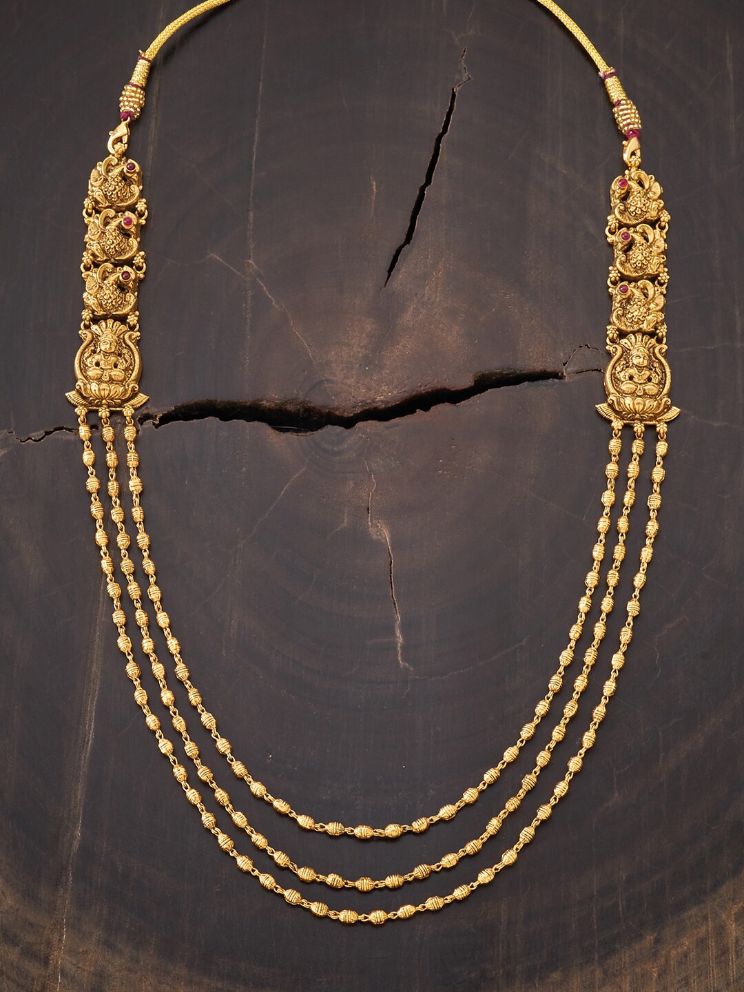 

Kushal's Fashion Jewellery Gold-Toned & Red Silver Gold-Plated Necklace