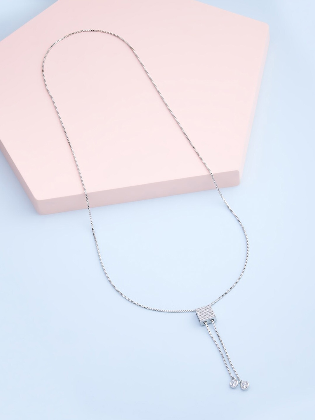 

Kushal's Fashion Jewellery White & Silver-Toned Rhodium-Plated Necklace