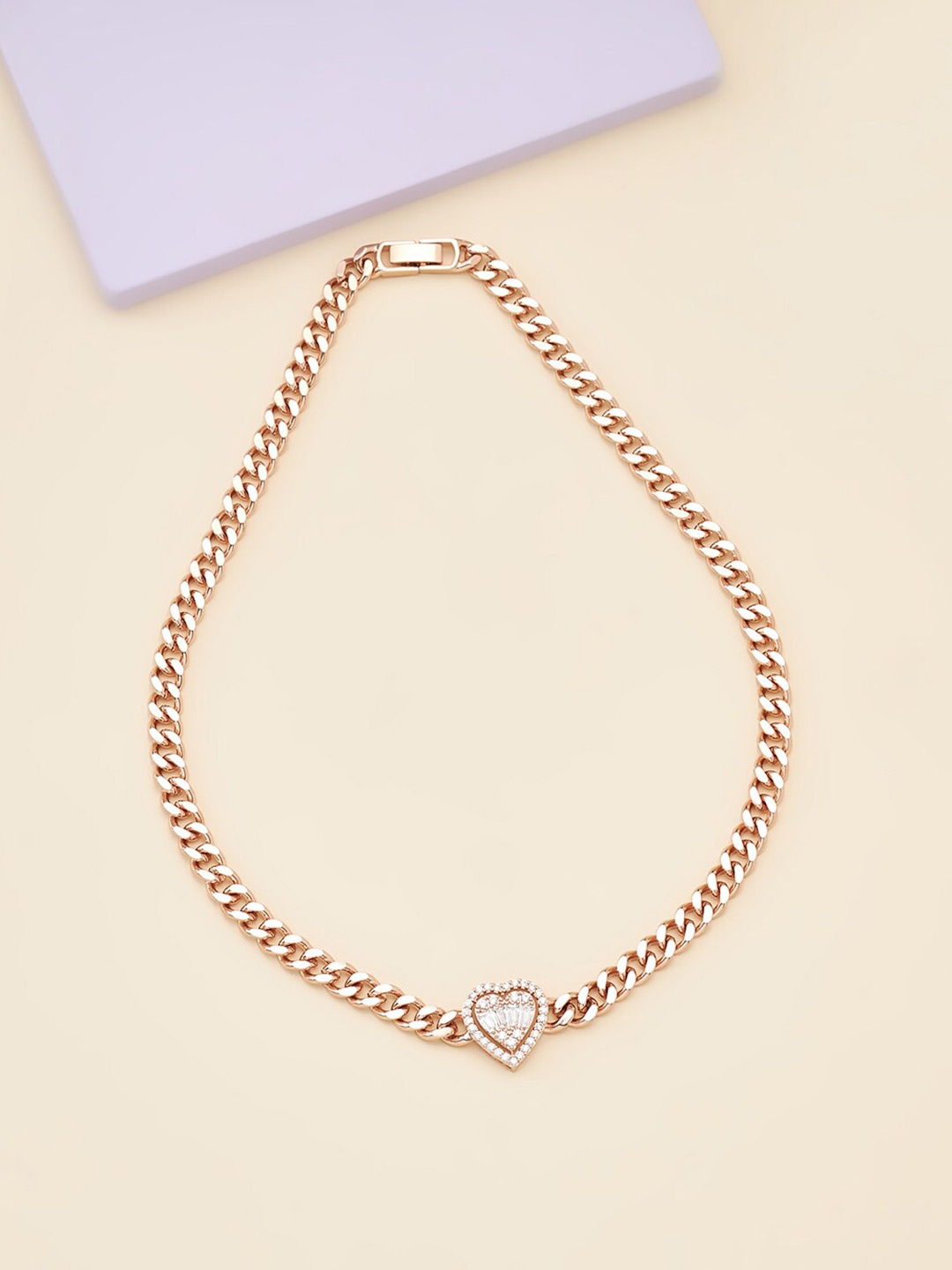 

Kushal's Fashion Jewellery Rose Gold & White Rose Gold-Plated Necklace