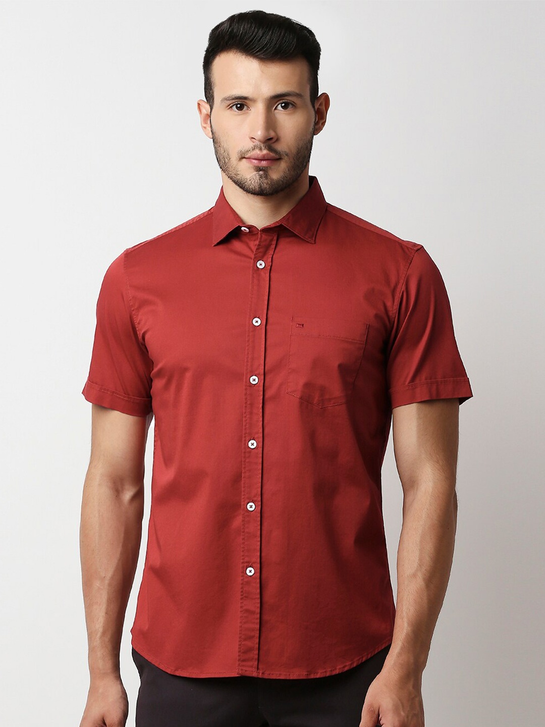 

Basics Men Brown Slim Fit Casual Shirt