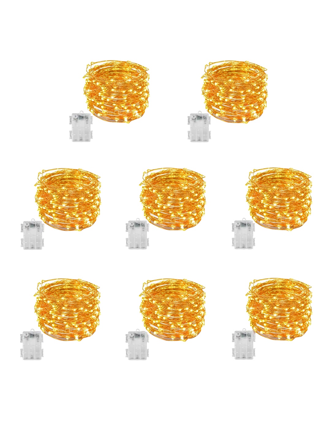 

Homesake Set Of 8 Yellow Waterproof Rice Shaped String Lights