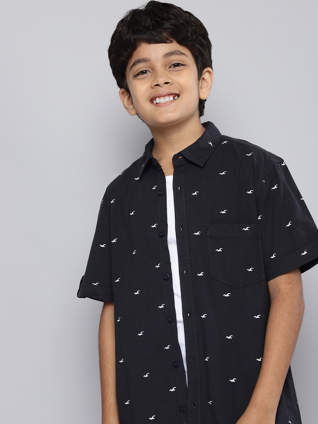 

HERE&NOW Boys Black Printed Casual Shirt