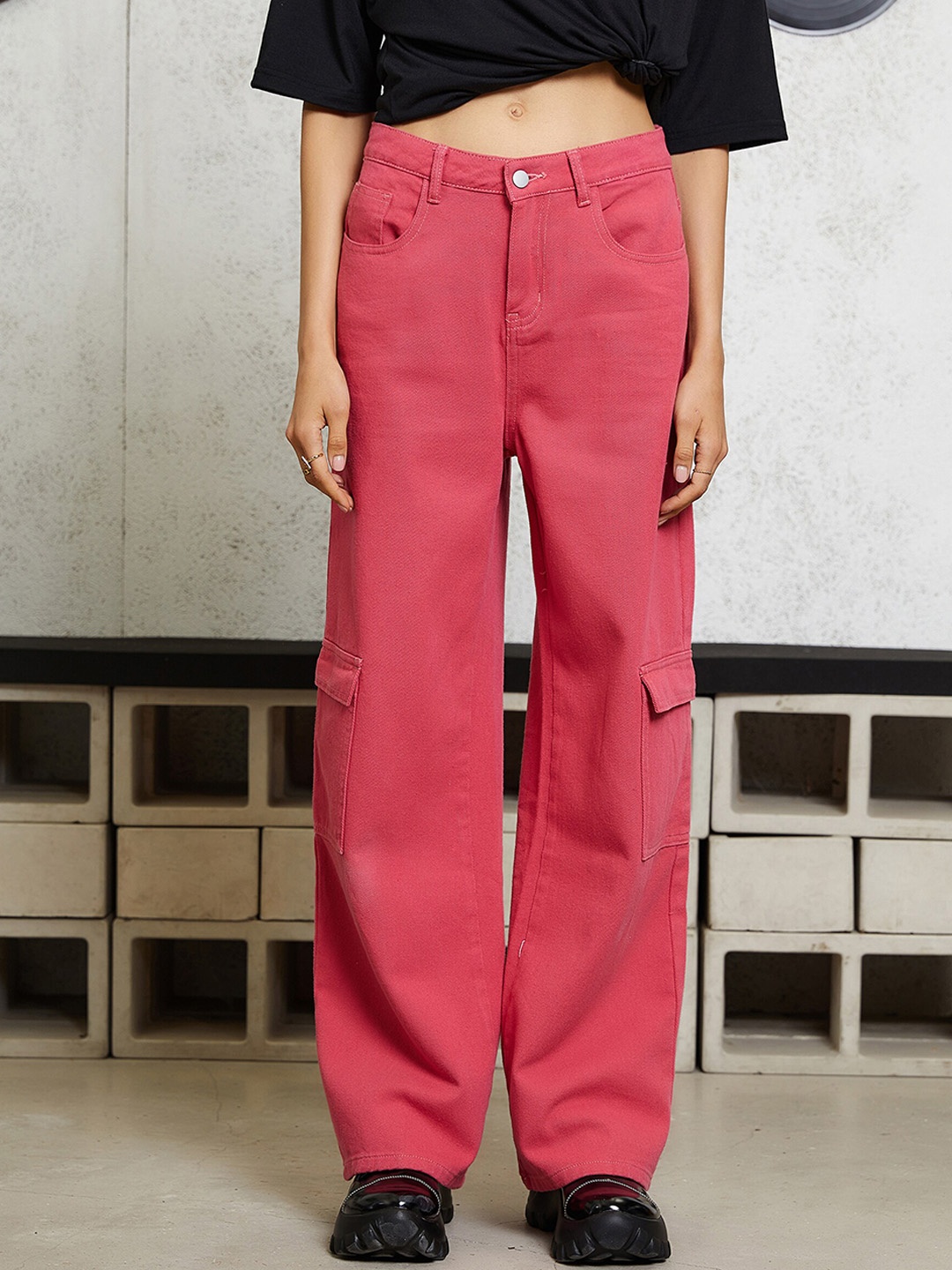 

URBANIC Women Red Relaxed Fit Jeans