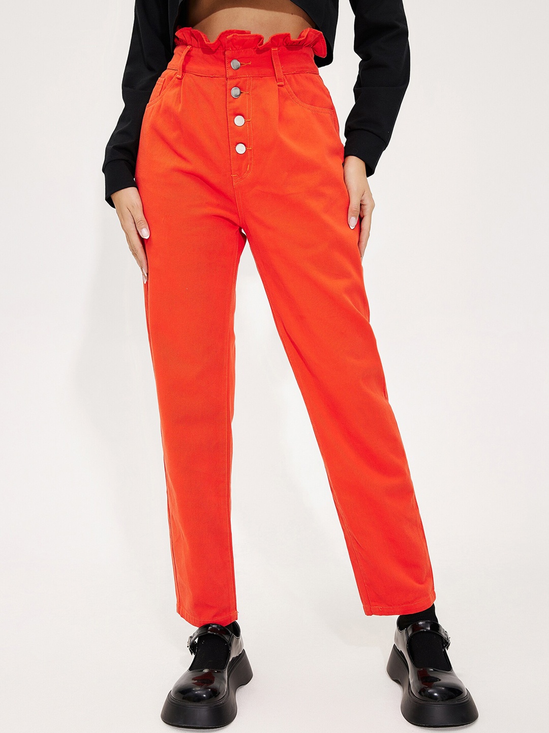 

URBANIC Women Red High-Rise Jeans