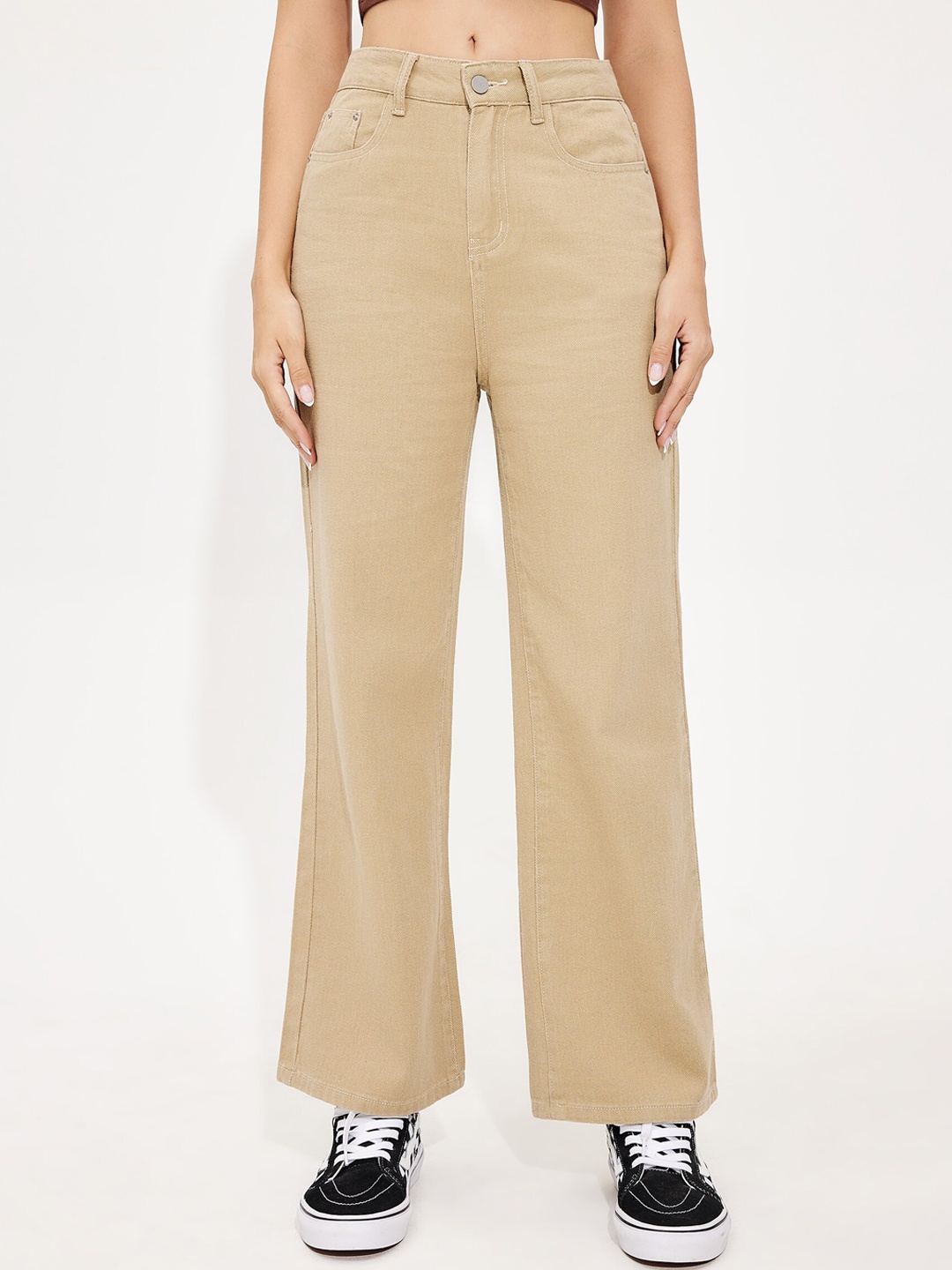 

URBANIC Women Peach-Coloured Relaxed Fit Jeans