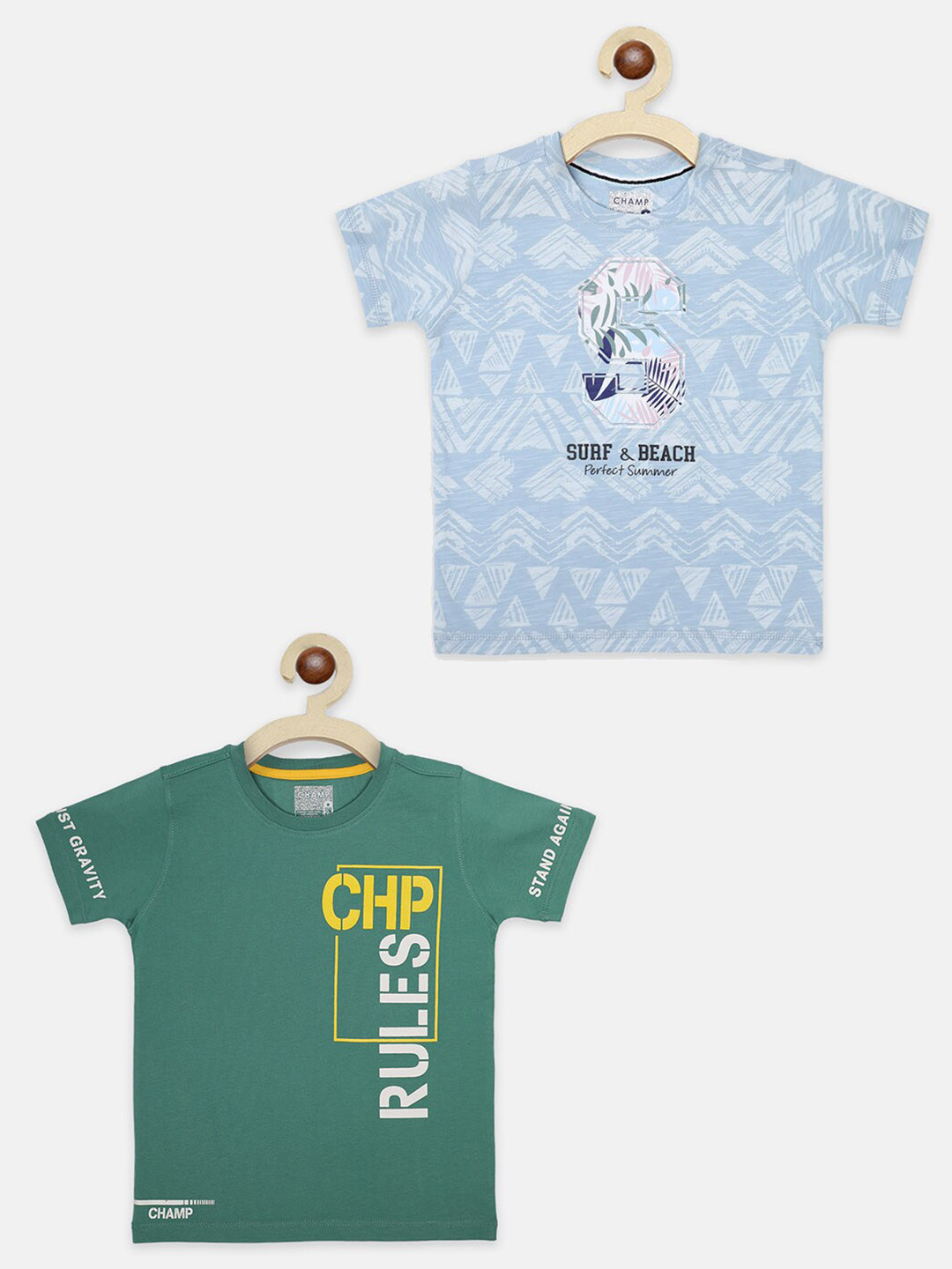 

AXM CHAMP Boys Blue 2 Printed V-Neck T-shirt