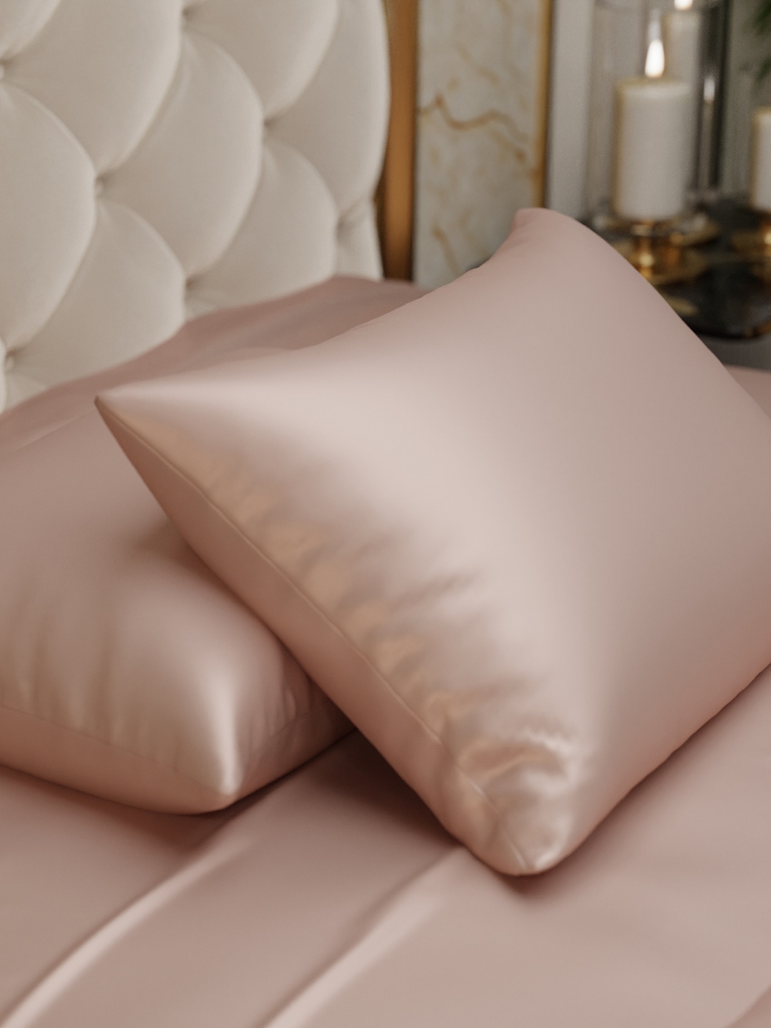 

Stoa Paris Date Night Collection Set of 2 300TC Gold Satin Pillow Cover