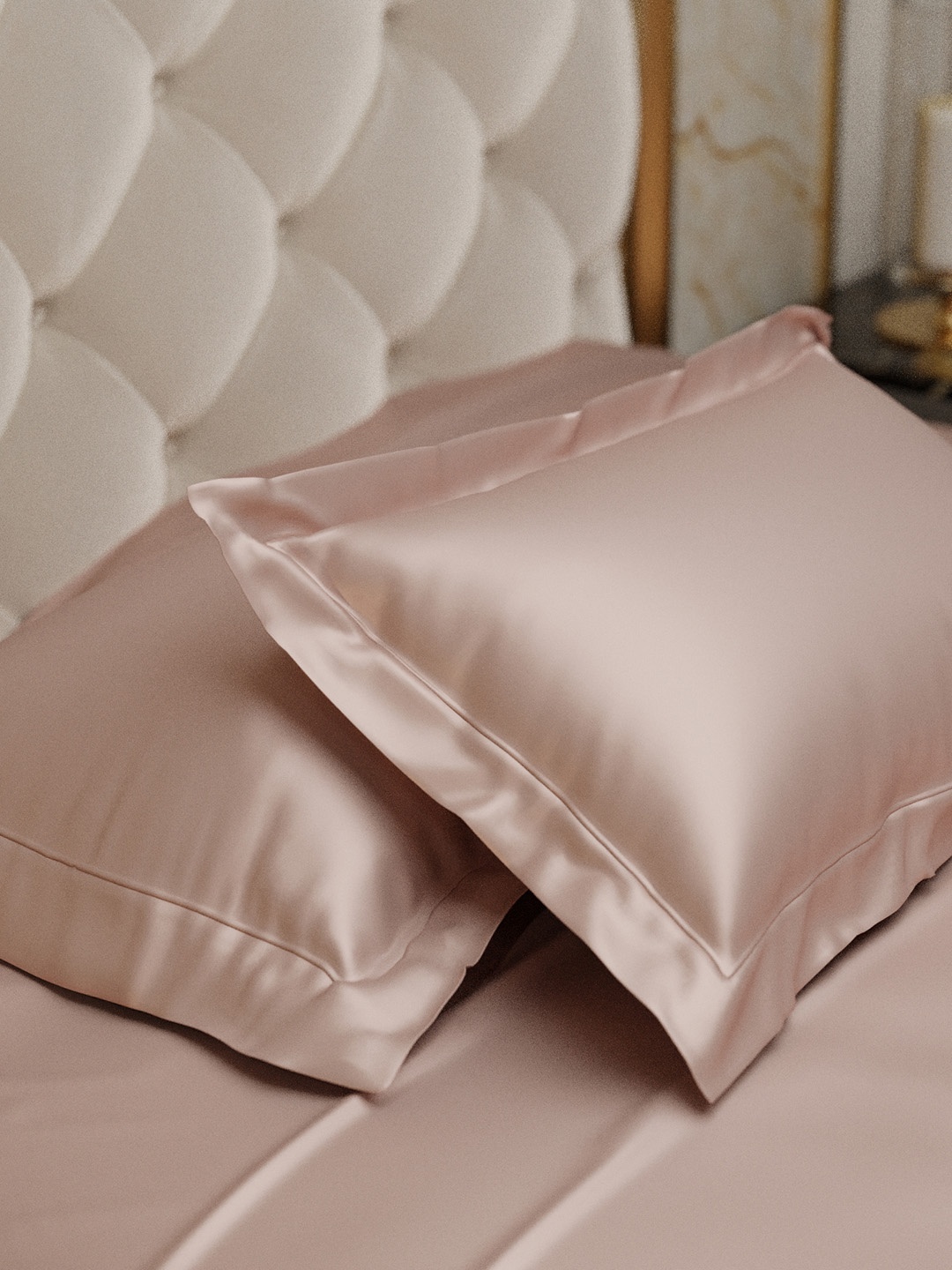 

Stoa Paris Date Night Collection Set Of 2 Champagne 300 TC Satin Pillow Covers