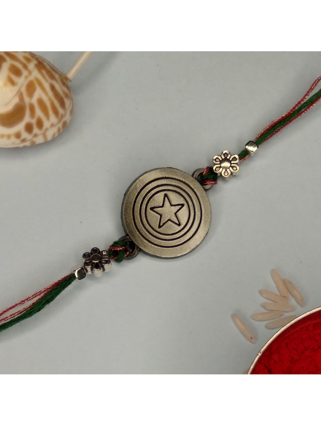 

CRAYTON Men Silver Toned Thread Rakhi, Multi
