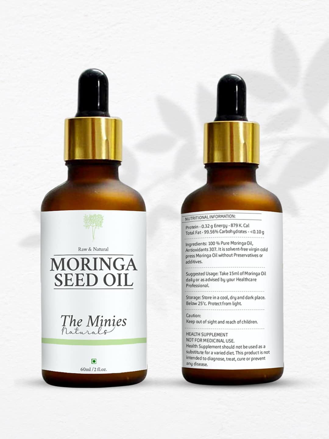

The Minies Naturals Moringa Seed Oil 60ml, White