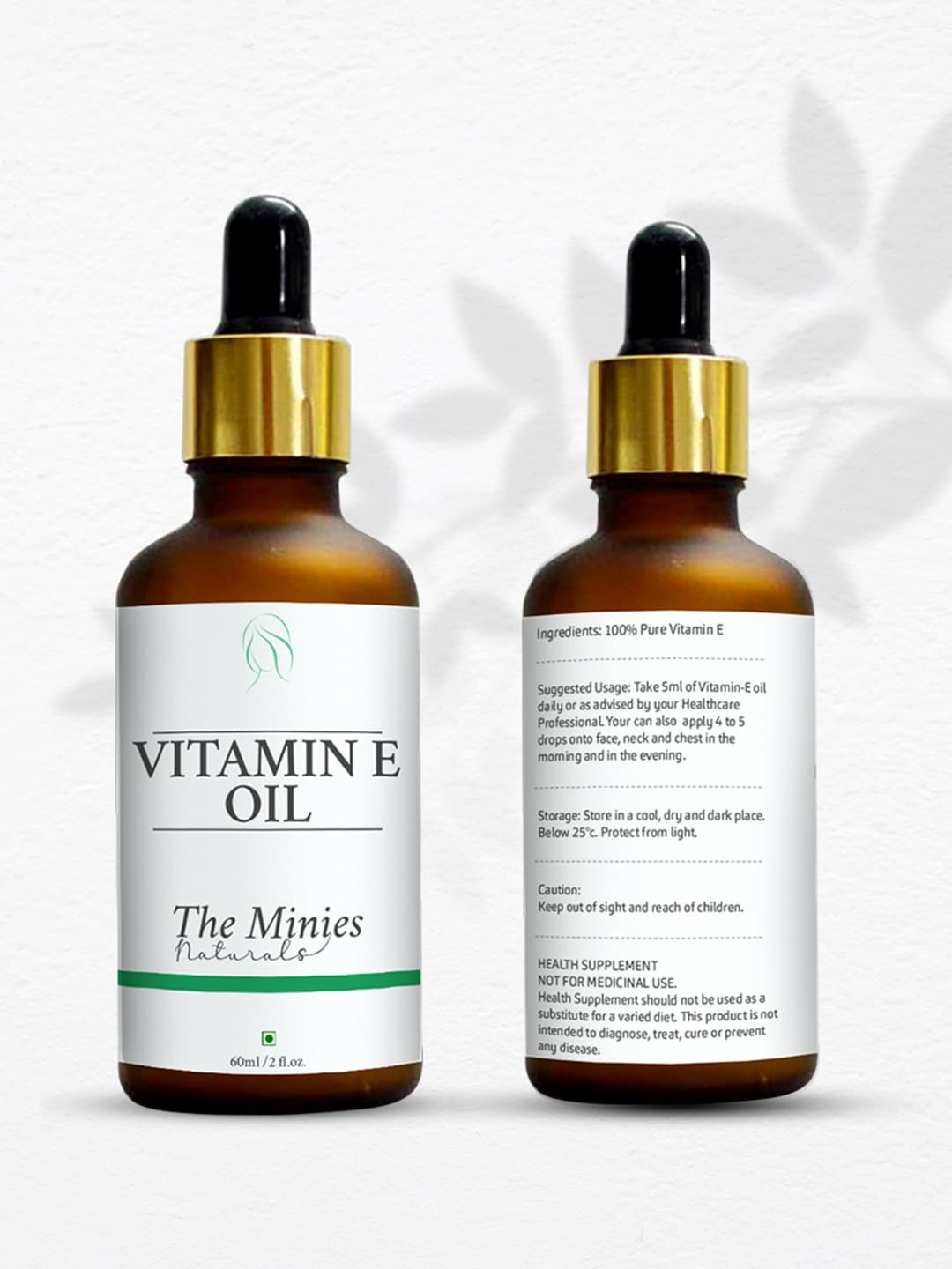 

The Minies Naturals Vitamin E Oil for Nourished Skin & Hair - 60ml, Brown
