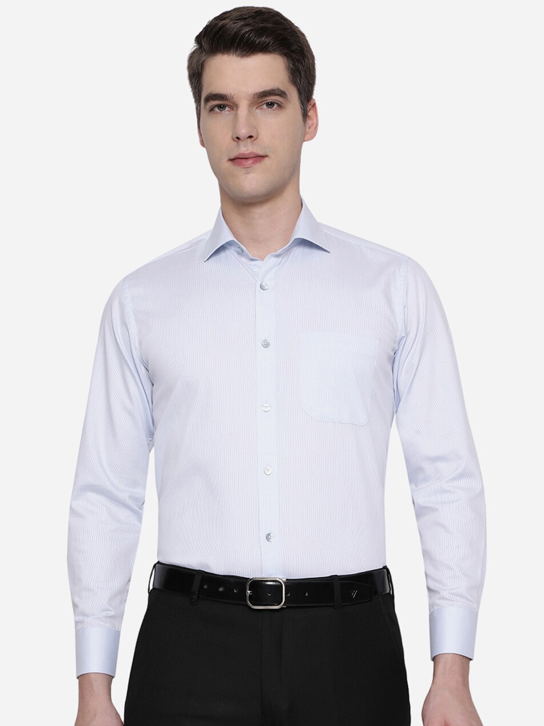 

Greenfibre Men Blue Custom Slim Fit Casual Shirt