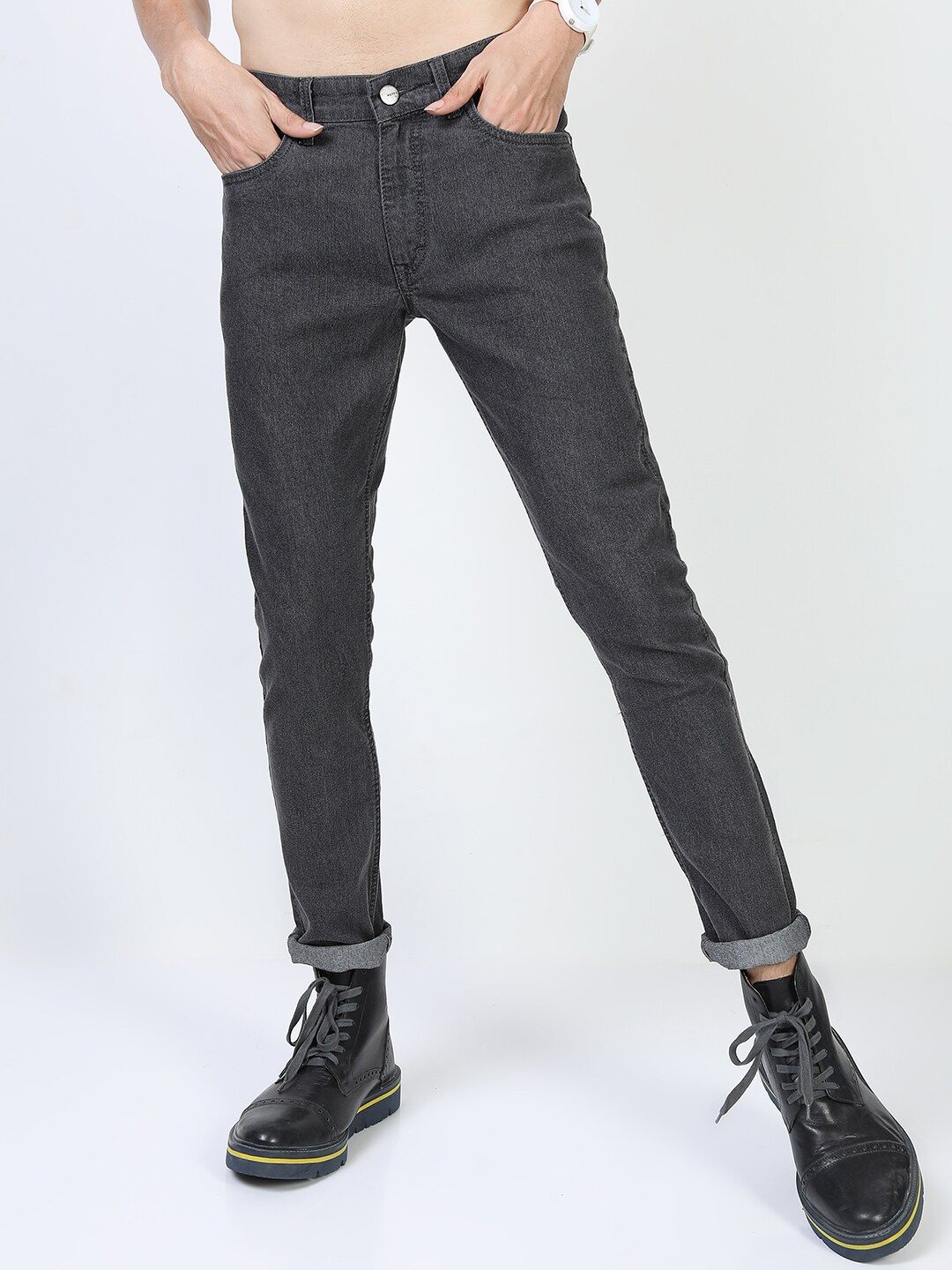 

KETCH Men Grey Slim Fit Clean look Stretchable Jeans