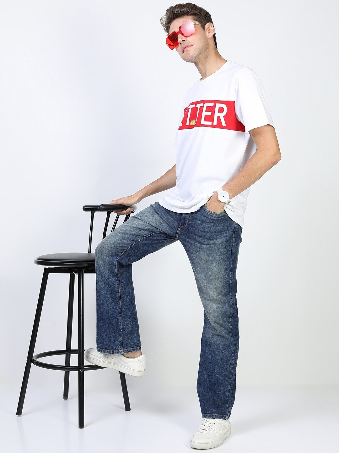 

KETCH Men Blue Bootcut Clean look Light Fade Stretchable Jeans
