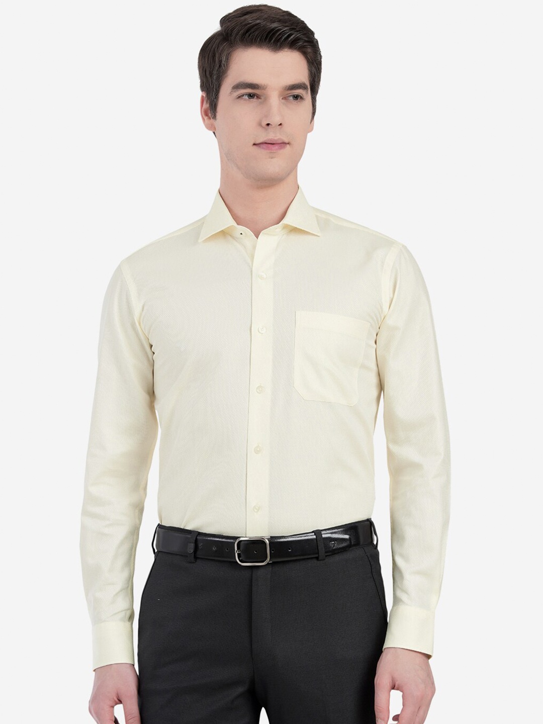 

METAL Men Yellow Custom Slim Fit Casual Shirt