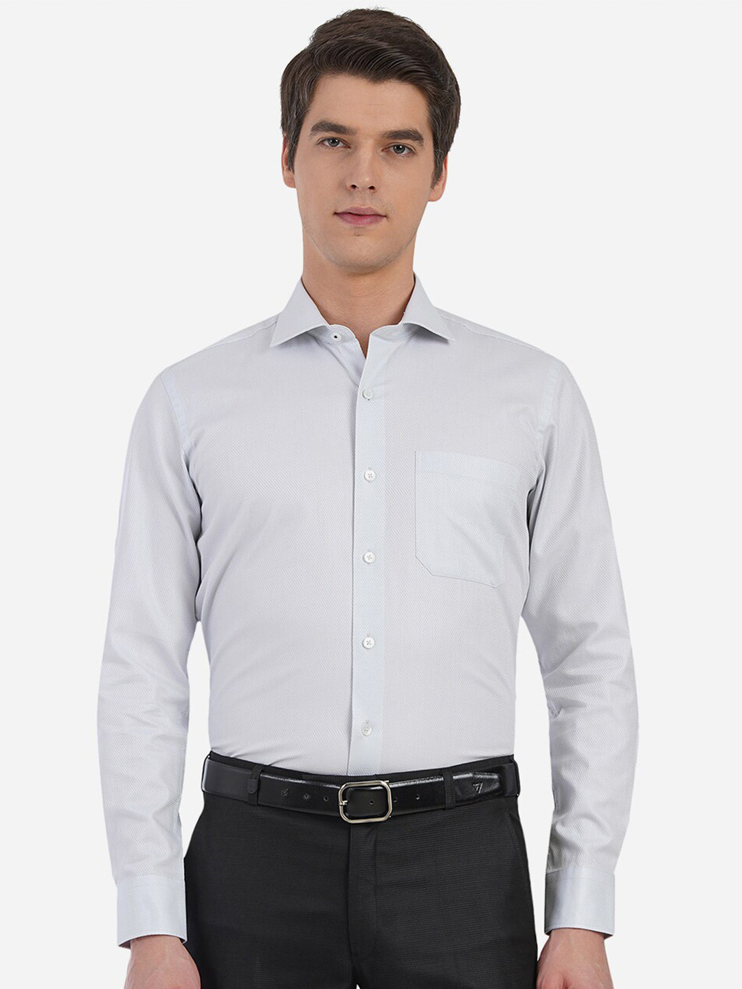 

METAL Men Blue Custom Slim Fit Printed Casual Shirt