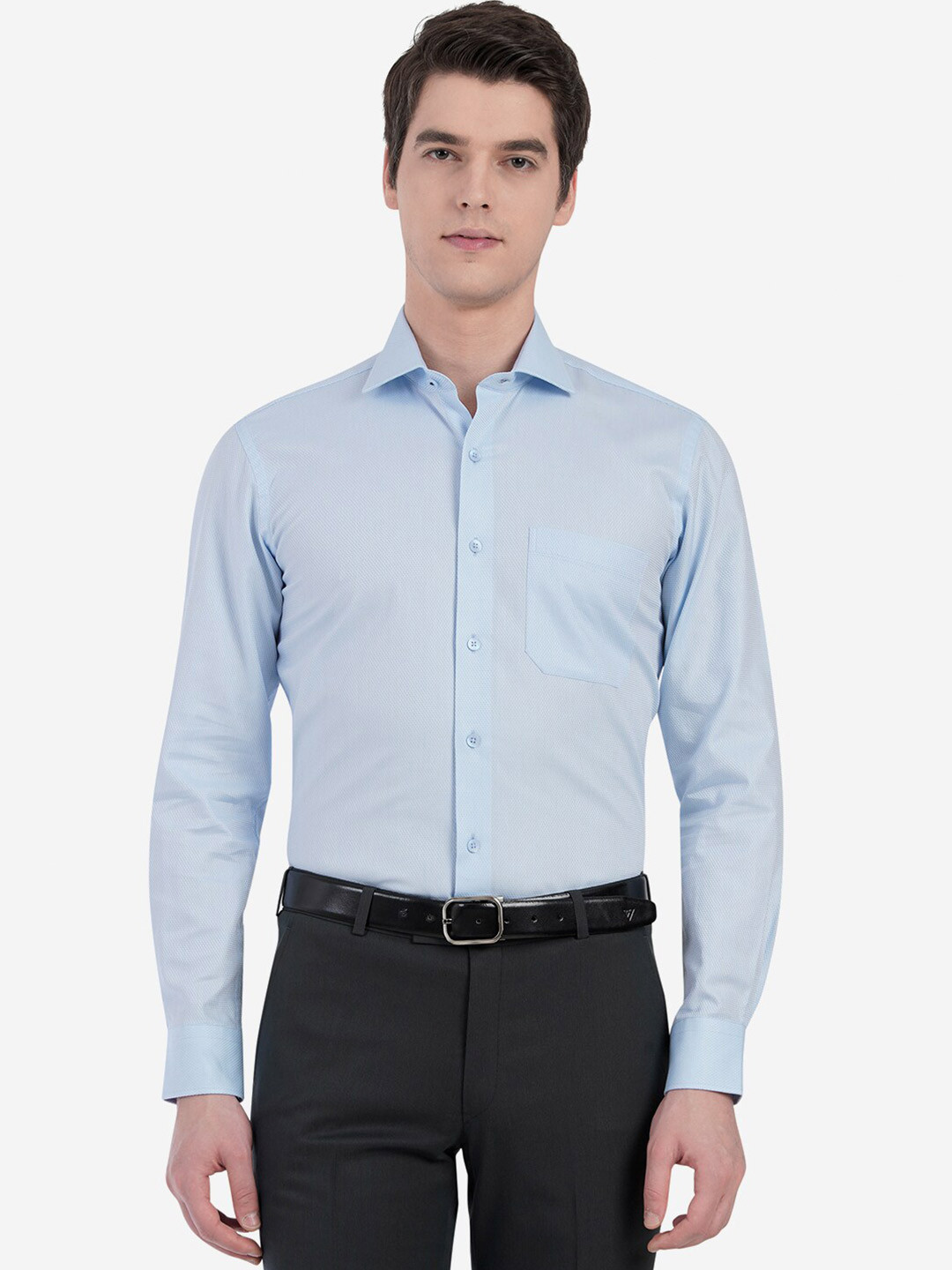

METAL Men Blue Custom Slim Fit Casual Shirt