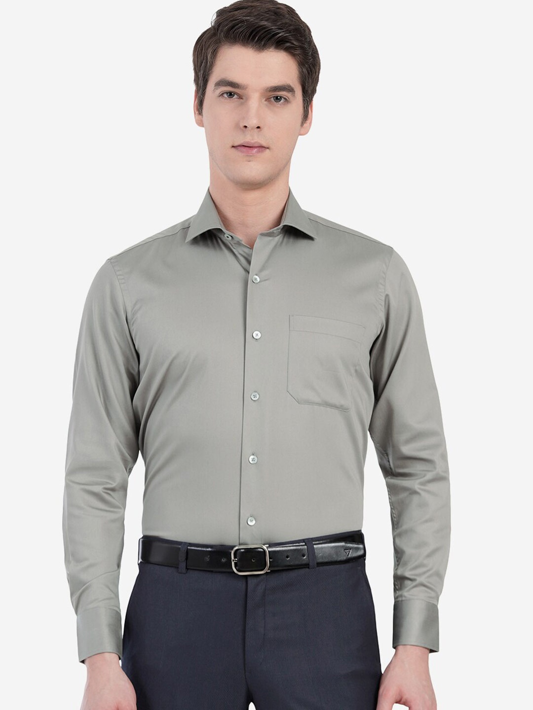 

METAL Men Grey Custom Slim Fit Casual Shirt