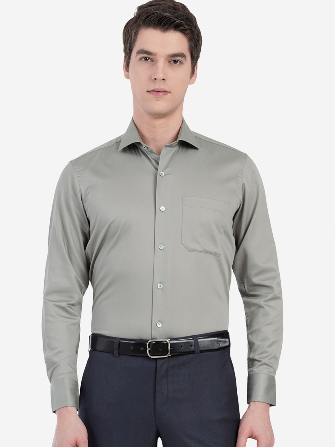 

METAL Men Grey Custom Slim Fit Casual Shirt