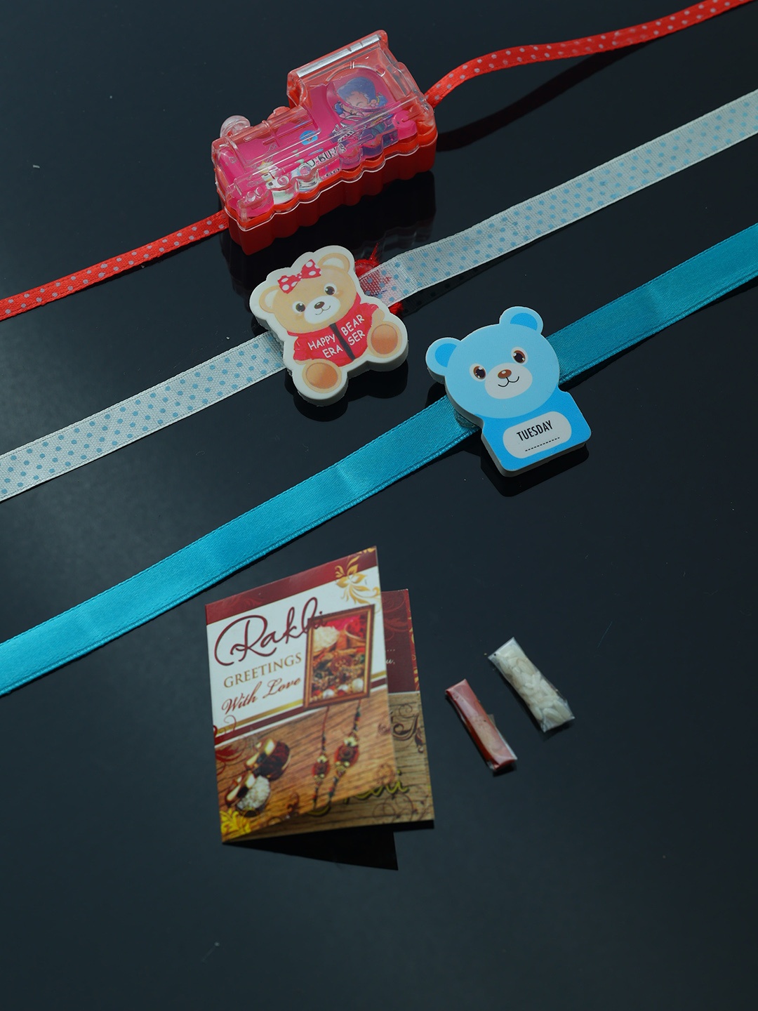 

PASSION PETALS Kids Red & Blue Rakhi Set