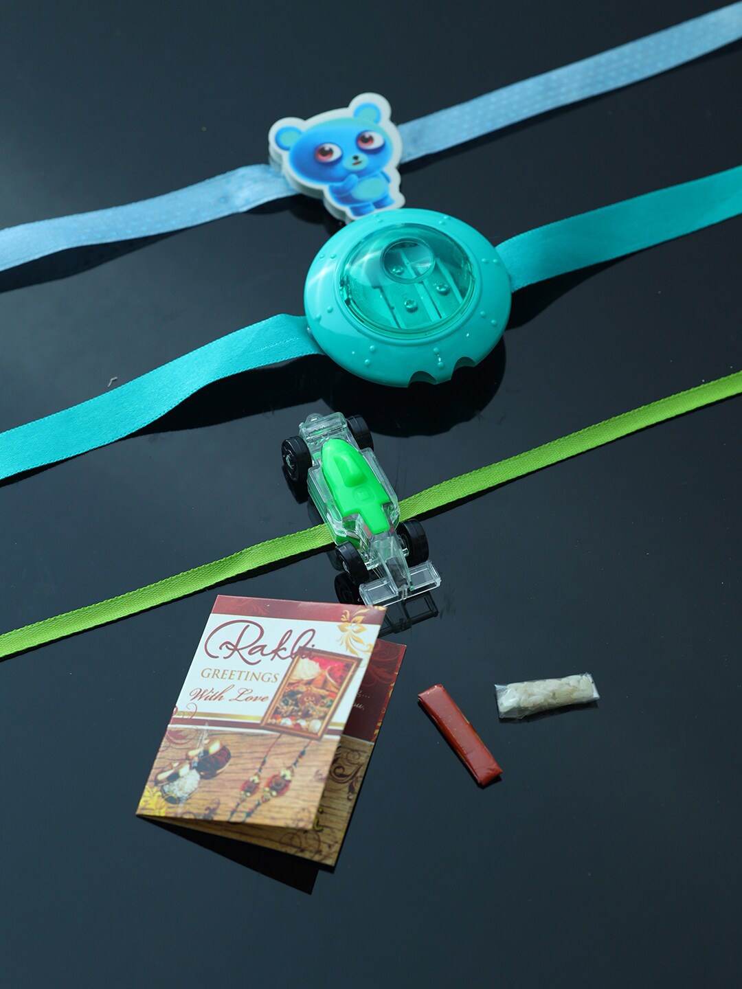 

PASSION PETALS Boys Pack of 3 Brother Rakhi, Blue