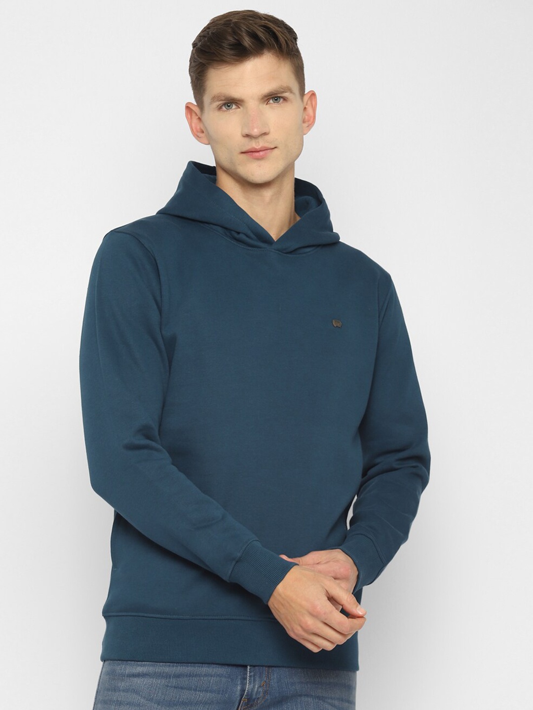 

Red Chief Men Navy Blue Hooded Sweatshirt