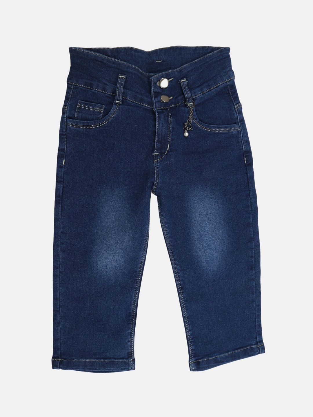 

V-Mart Girls Blue Washed Denim Shorts