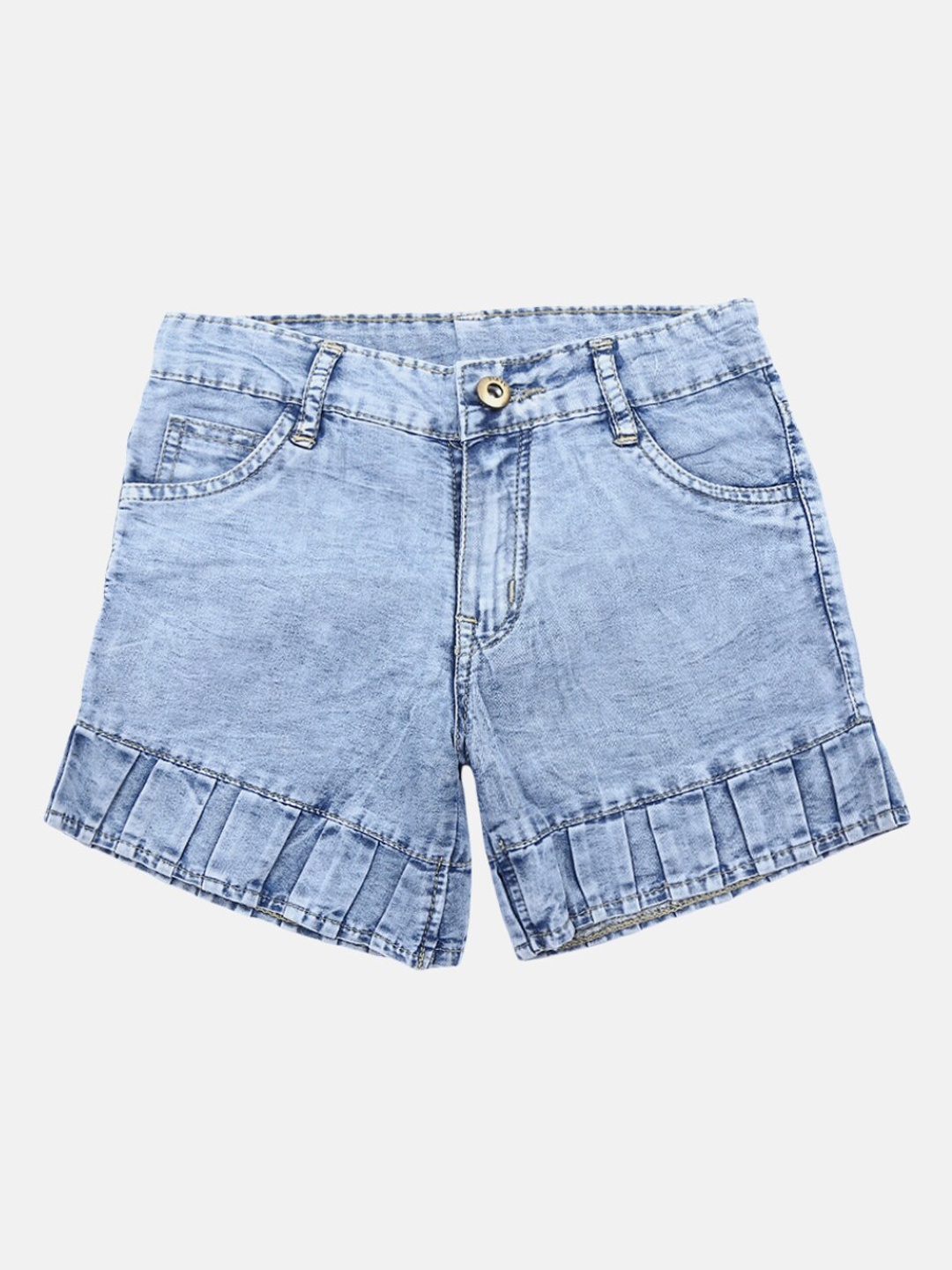 

V-Mart Girls Blue Washed Denim Shorts