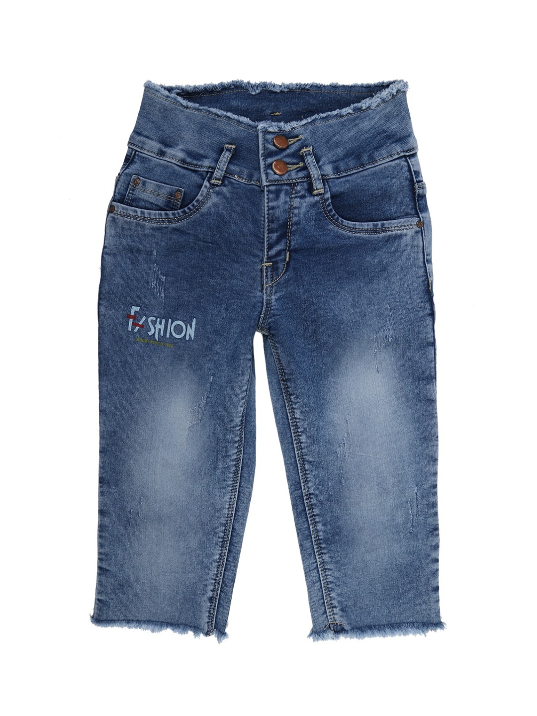 

V-Mart Girls Blue Washed Denim Shorts