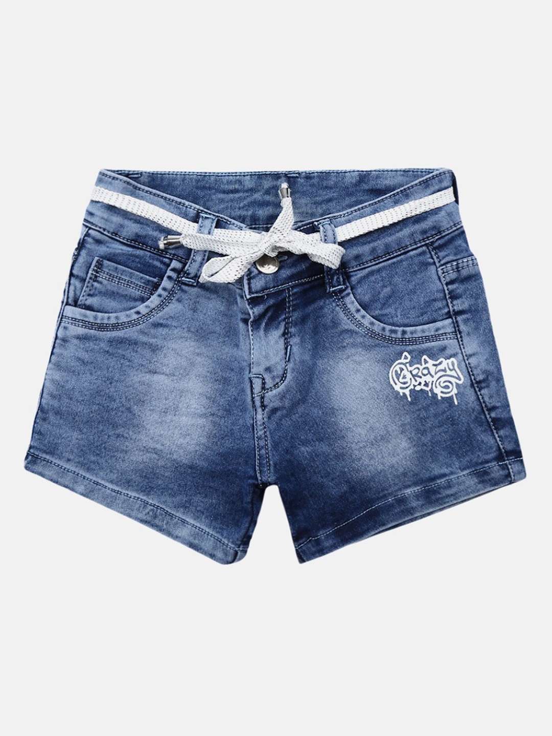 

V-Mart Girls Blue Washed Denim Shorts