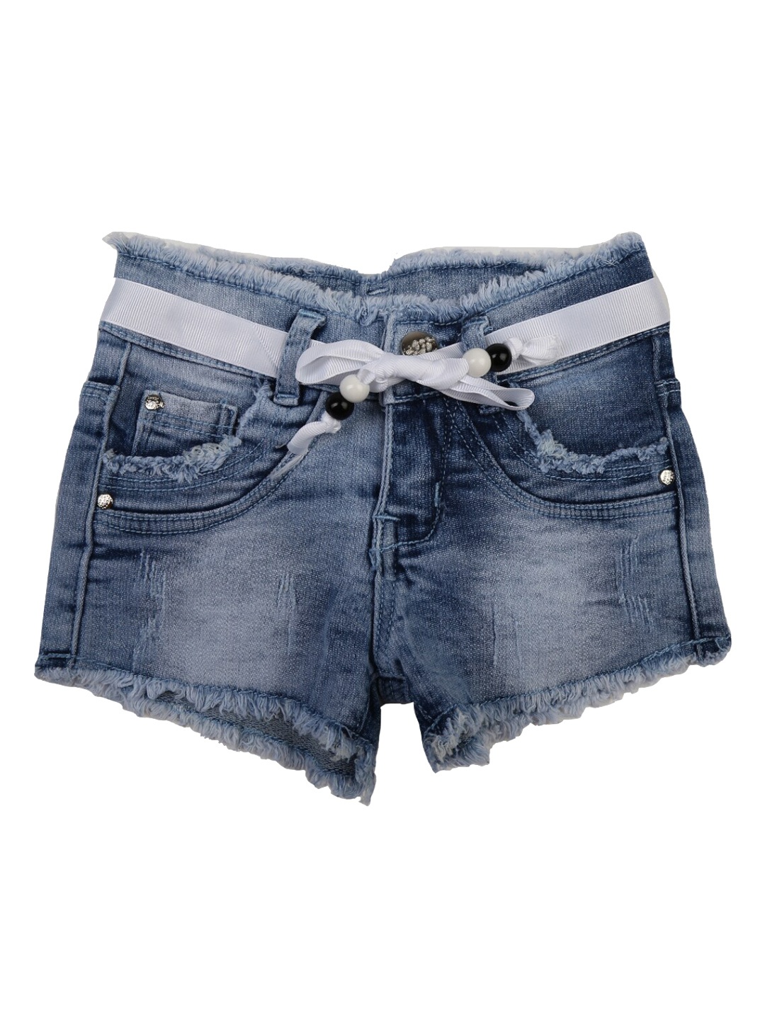 

V-Mart Girls Blue Washed Denim Shorts